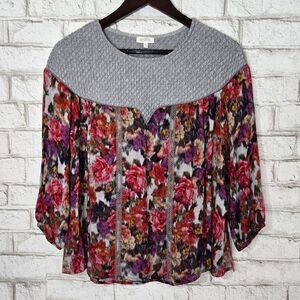 Weston floral print long sleeve blouse